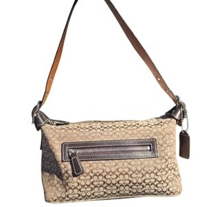 2003 Vintage y2k Coach Demi Shoulder Bag in Brown Mini Signature Jacquard Purse